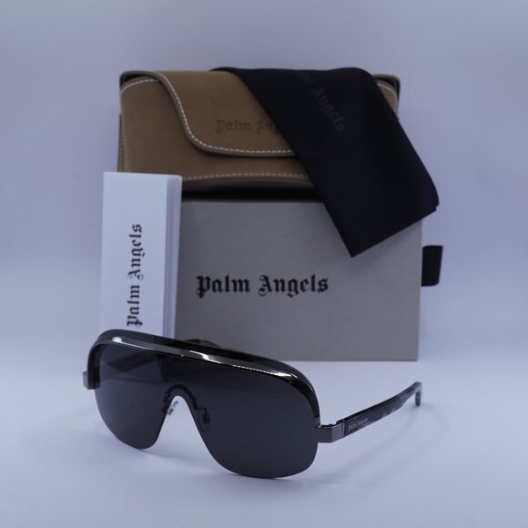 Palm Angels PERI10I KING 7607 Shield Sunglasses - Black/Grey - Picture 1 of 9